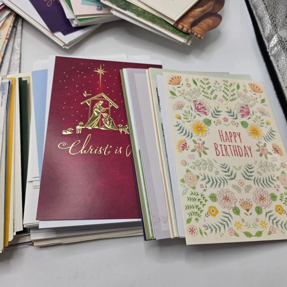Mixed Greeting Card Lot Vintage Unused Birthday Sympathy Christmas 3lb Bulk